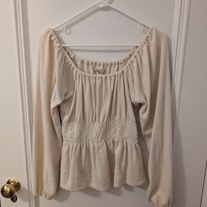Madewell Cream Cinched Top size S